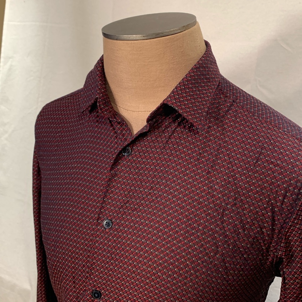 Zara Textured Slim Fit Dress Shirt Size Medium